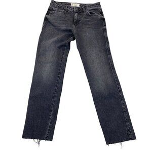 Free People Womans Jeans Size 25 High-Waisted Distressed Black Denim